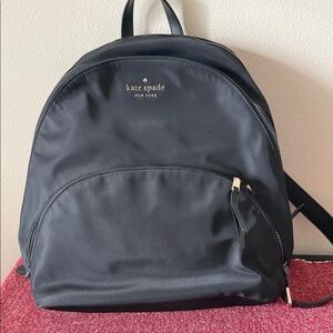 Kate Spade Black Backpack with Gold Zipper